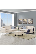 Modway Empress Empress Contemporary Upholstered Tufted Loveseat - Light Gray