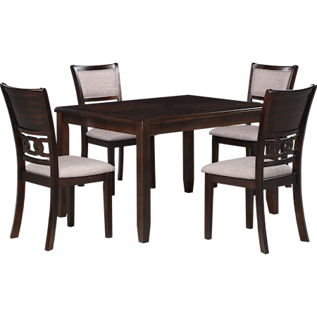Contemporary 48" Dining Table and 4 Chairs Set