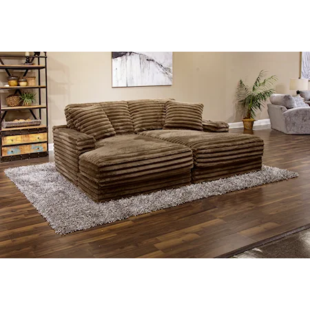 2-Piece Sectional Pit Chaise Sofa