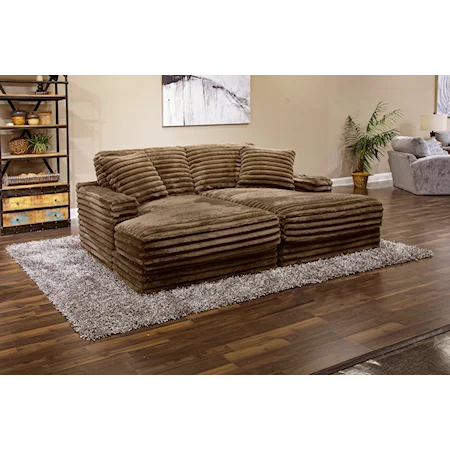 Casual 2-Piece Sectional Pit Chaise Sofa