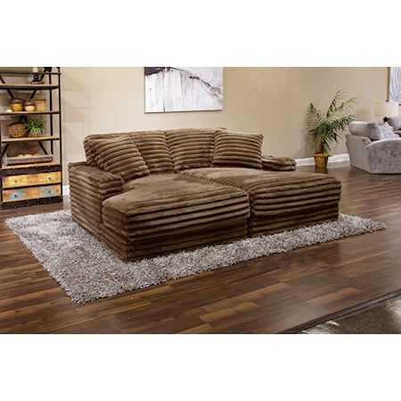 2-Piece Sectional Pit Chaise Sofa