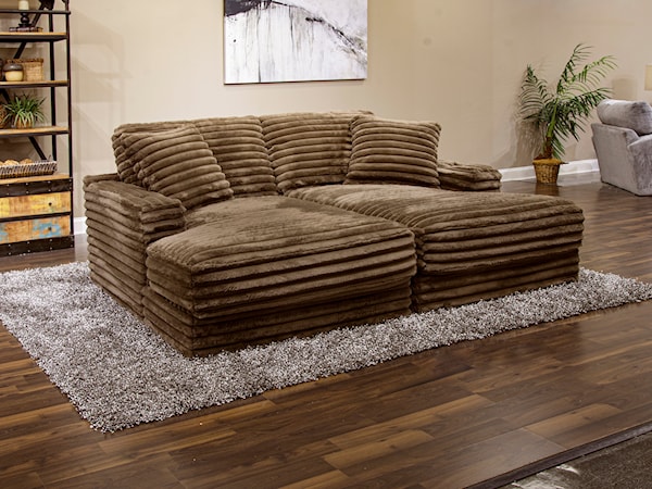 2-Piece Sectional Pit Chaise Sofa