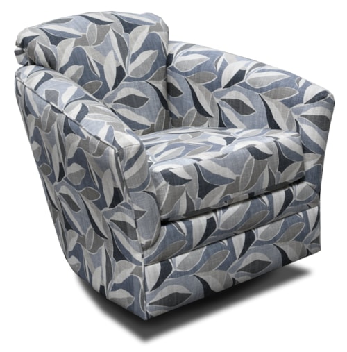 Contemporary Swivel Glider Chair with Flared Arms