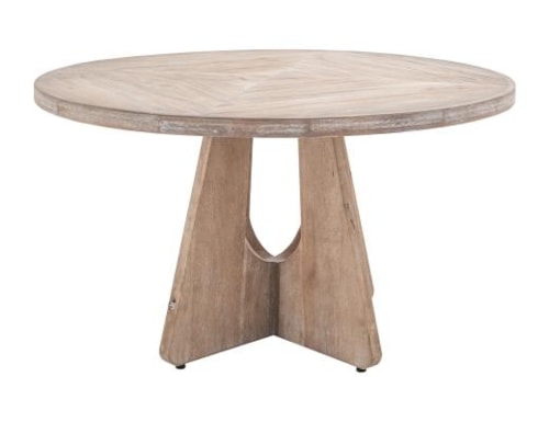 Contemporary Round Dining Table with Geometric Base