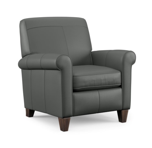 Transitional Push Back Wall Recliner with Tapered Legs