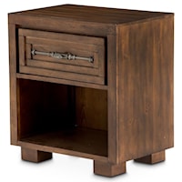 Rustic Single Drawer Nightstand with Open Shelving