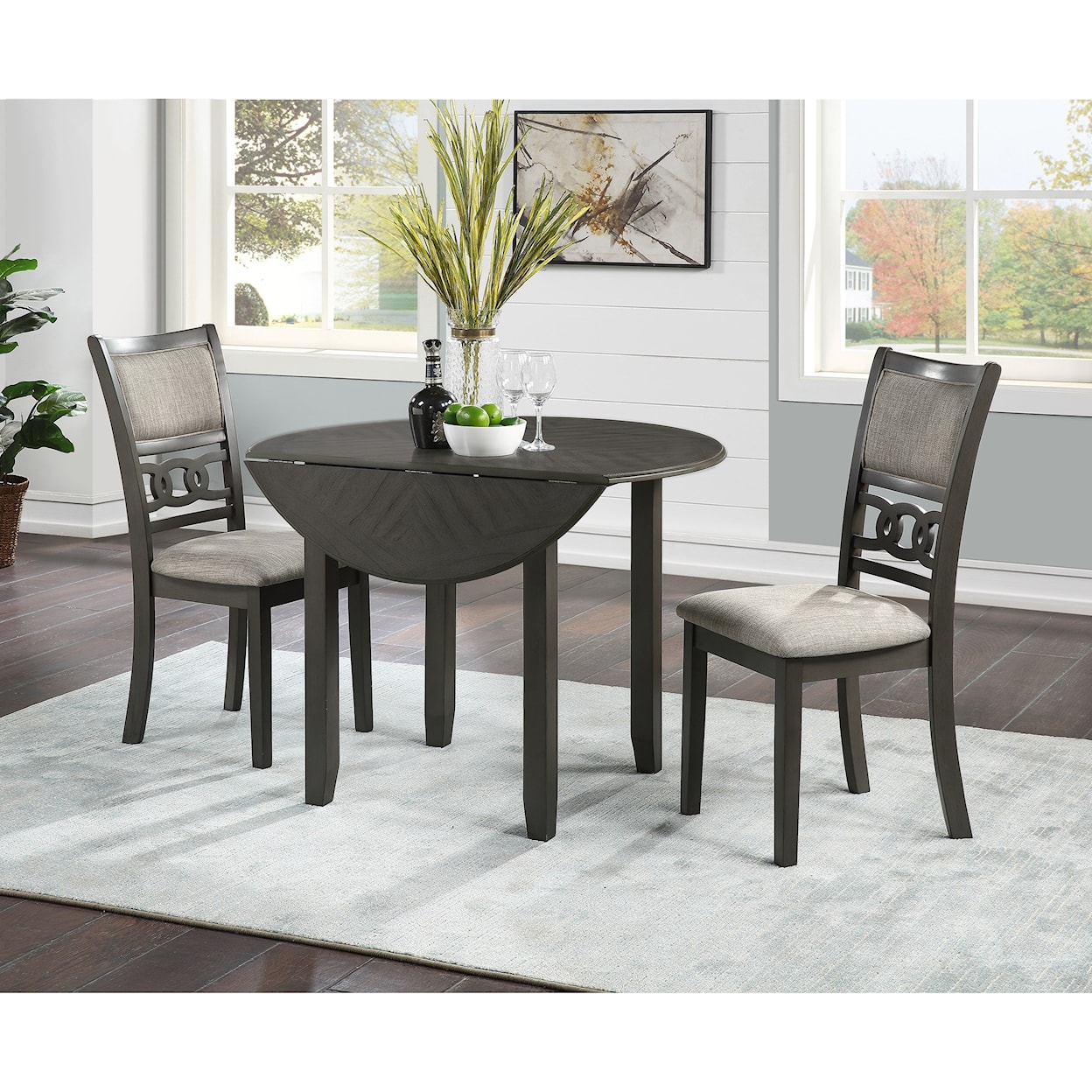 New Classic Furniture Gia 3-Piece Table and Chair Set