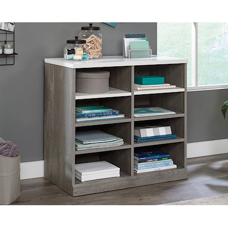Contemporary Open Storage Cabinet with Adjustable Shelves