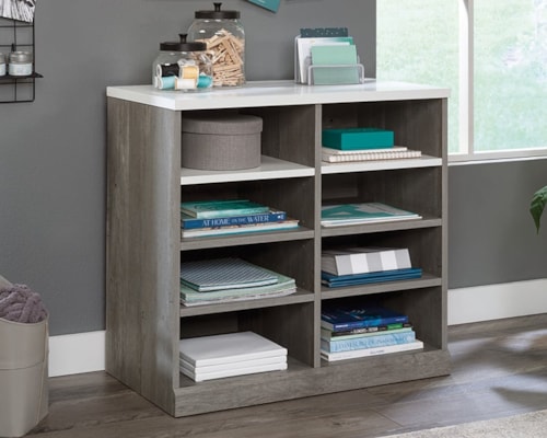 Contemporary Open Storage Cabinet with Adjustable Shelves