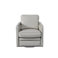 Transitional Swivel Chair with Nailheads