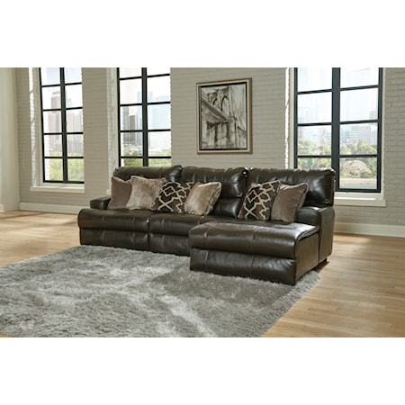 3-Piece Reclining Chaise Sectional Sofa