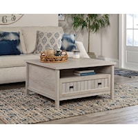 Cottage Lift-Top Coffee Table with Middle Storage Shelf