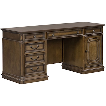 Liberty Furniture Allyson Park 417-HOJ-DSK Transitional Two-Toned Executive  Desk, Royal Furniture