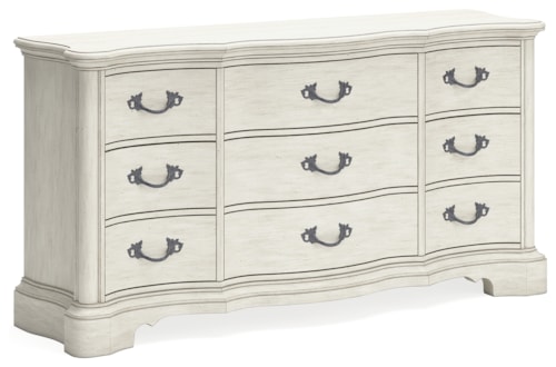 Traditional 9-Drawer Dresser with Finished Interior