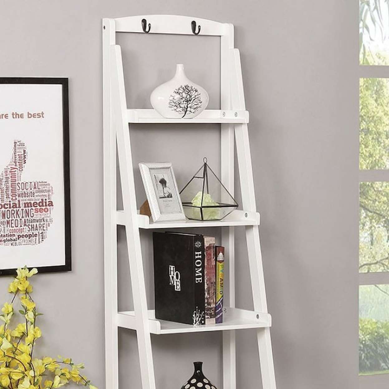 Furniture of America Theron Ladder Shelf