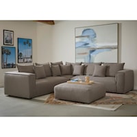 Contemporary 4-Piece Modular Sectional Sofa with Ottoman