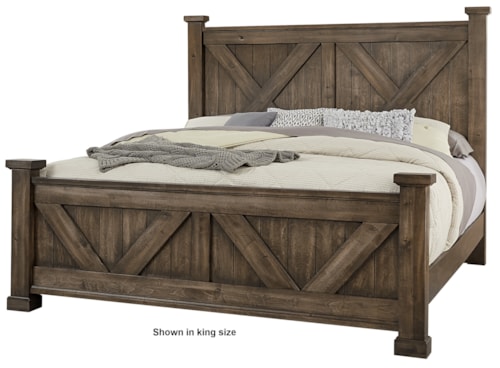 Rustic Queen "X" Panel Bed