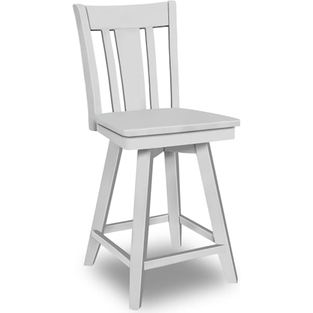 San Remo Swivel Stool (BUILT) in Pure White