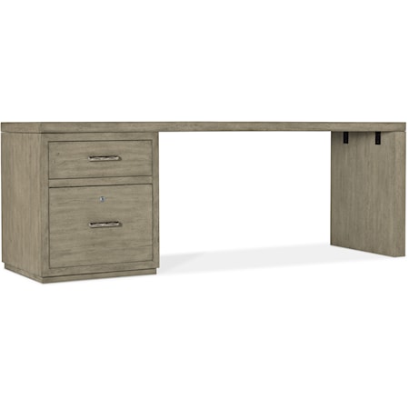 Casual Storage Desk with File Cabinet