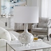 Uttermost Turbulence Turbulence Distressed White Table Lamp