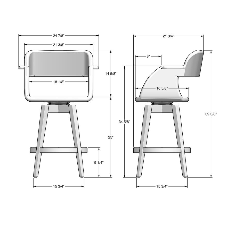 Upholstered Counter Height Swivel Stool