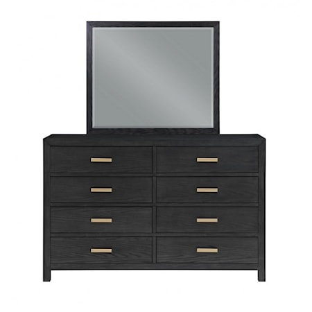 Transitional Dresser & Mirror Set