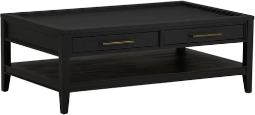 Transitional Cocktail Table with Drawer Storage
