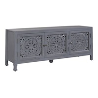Boho Chic 65 Inch TV Stand with Wire-Management