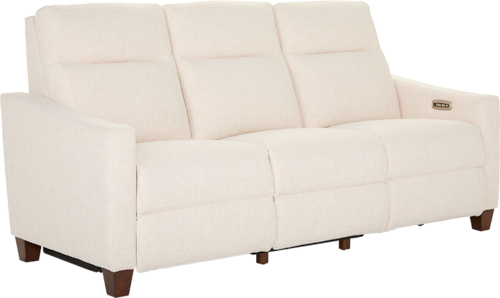 Transitional Power Reclining Sofa with Power Headrest and USB Ports
