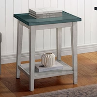Transitional Side Table with Open Bottom Shelf