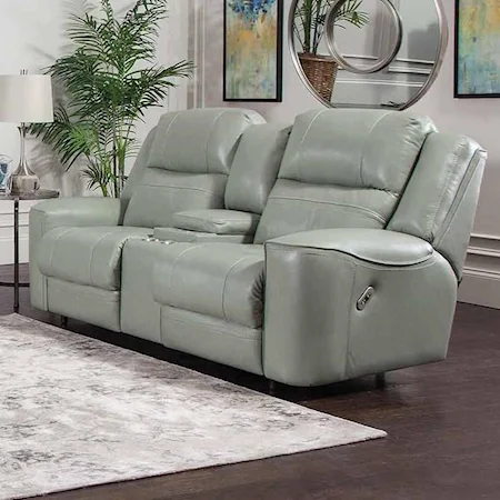 Dual Power Reclining Console Loveseat