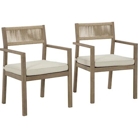 Arm Chair with Cushion (Set of 2)