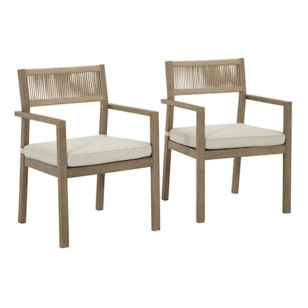 Arm Chair with Cushion (Set of 2)