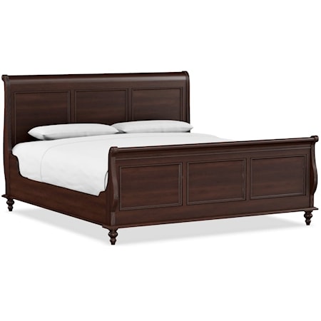 Traditional King Sleigh Panel Bed