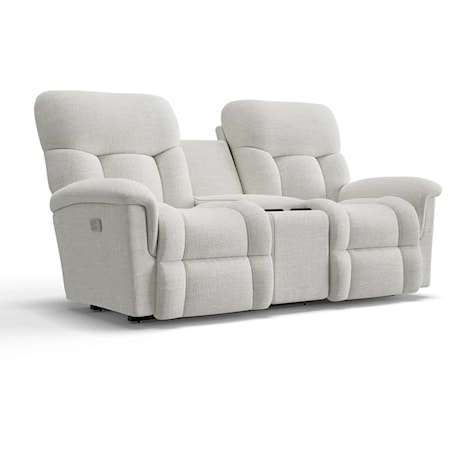 Casual Power Wall Saver Reclining Console Loveseat with Headrests, Lumbar, USB Ports