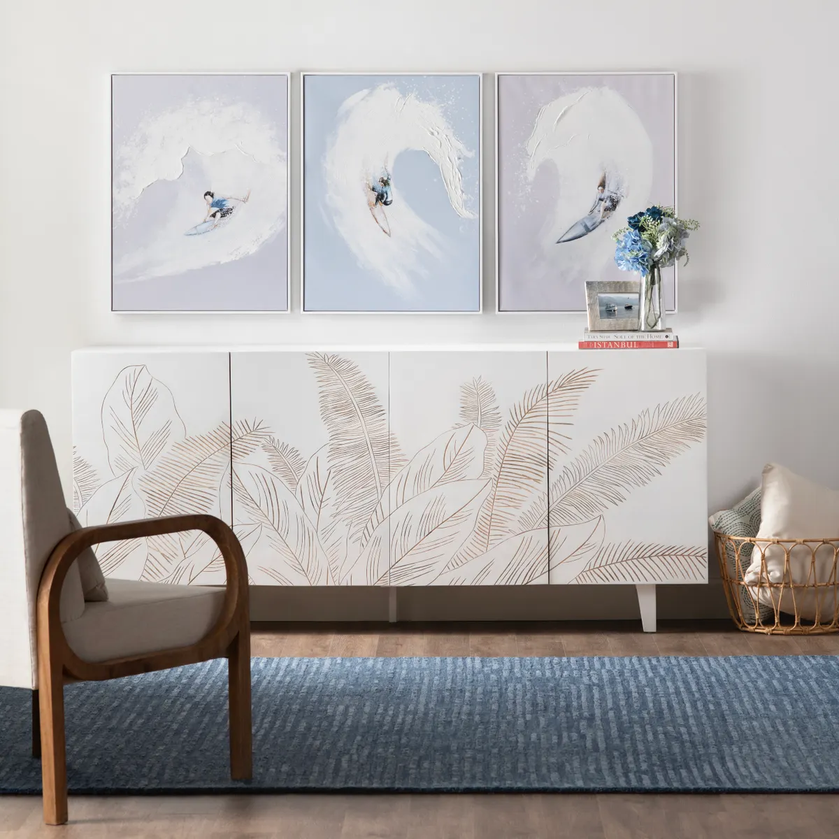 Gnarly Waves Dude Framed Canvas - Set of 3