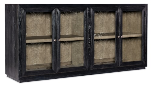 Casual Server with 4 Glass Doors and Adjustable Shelves