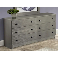 York 6-Drawer Dresser - Gray