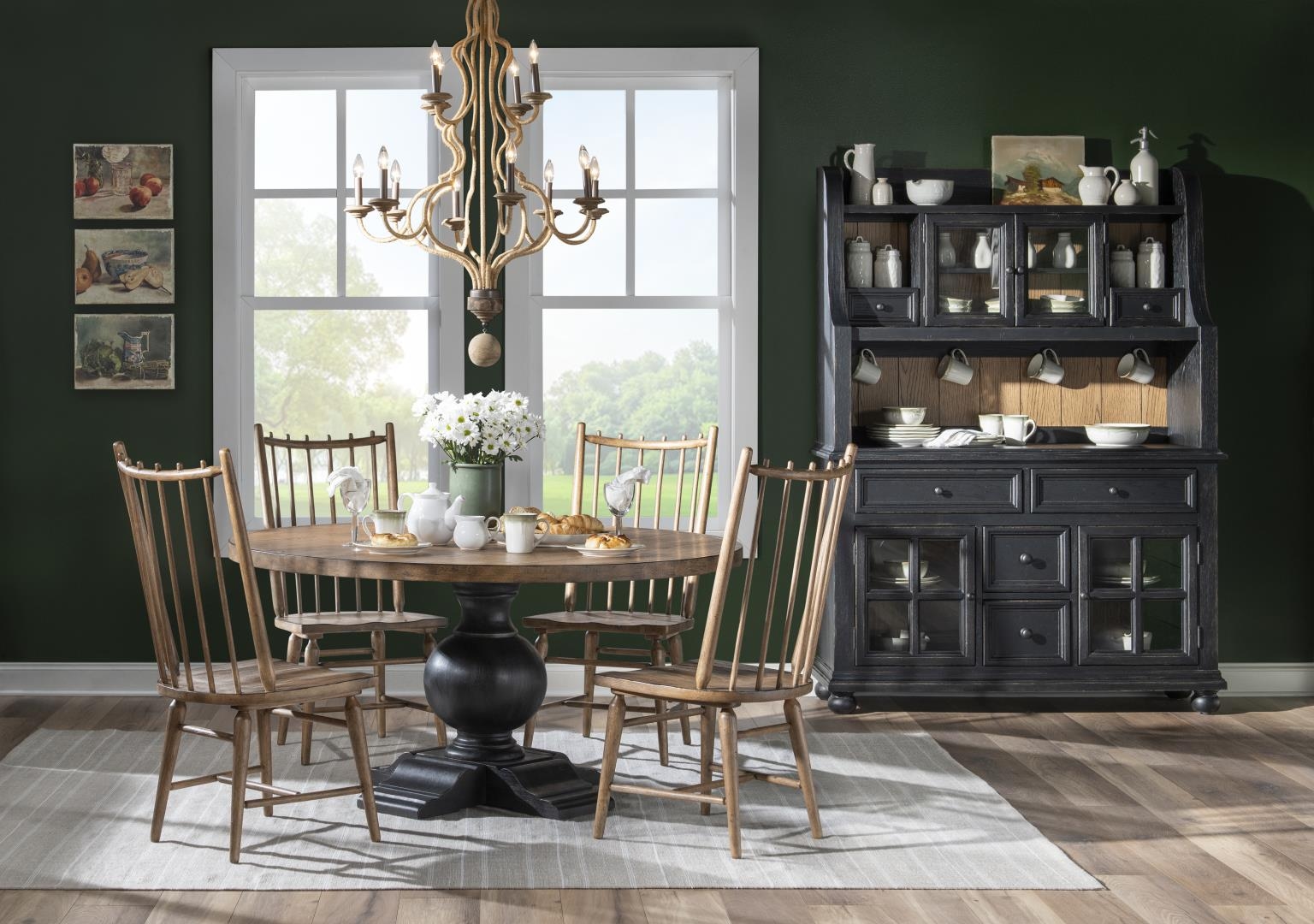 Legacy Classic Vintage Market Round Dining Table Complete