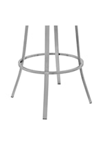 Armen Living Valerie Valerie 26" Swivel Slate Grey Faux Leather and Black Metal Bar Stool