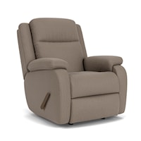 Casual Rocking Recliner with Pillow Arms