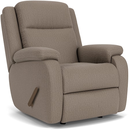 Casual Rocking Recliner with Pillow Arms