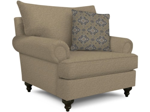 Traditional Accent Chair with Turned Legs