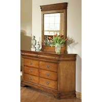 Rustic 7-Drawer Dresser and Mirror Set