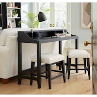 Transitional Sofa Table and Stools Set
