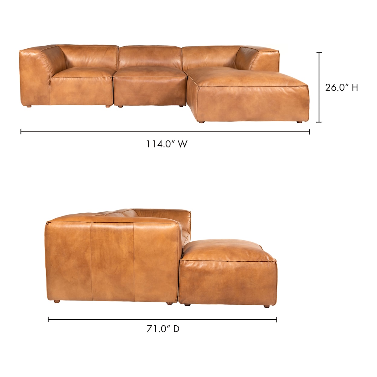 Moe's Home Collection Luxe Luxe Lounge Modular Sectional Tan