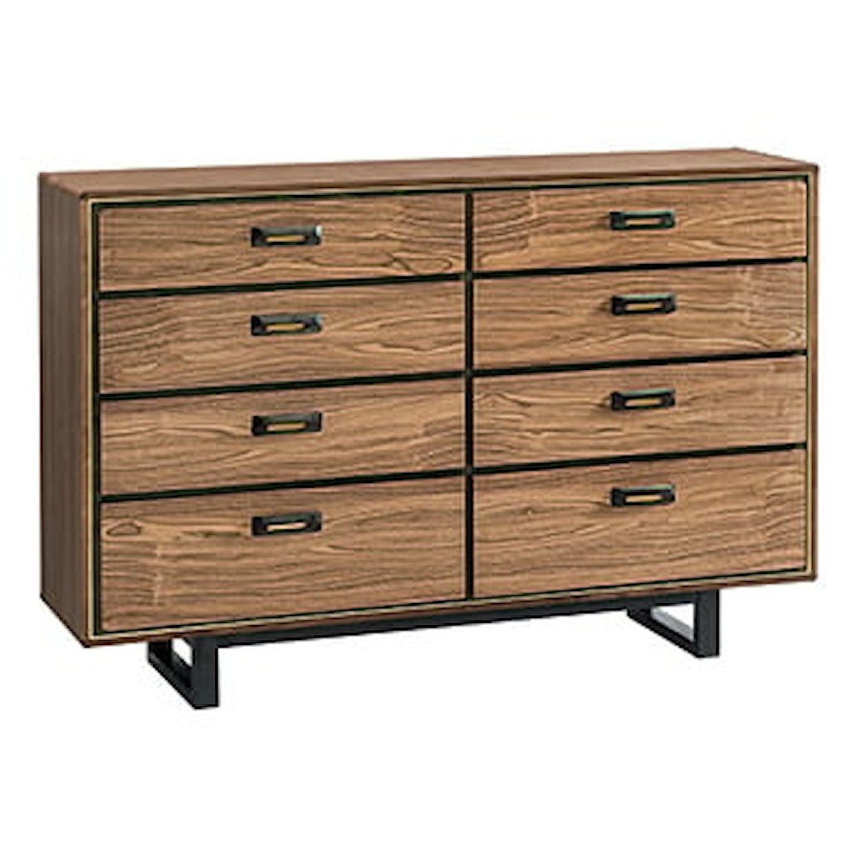 Whittier Wood Bryce 70"W Dresser with Metal Legs