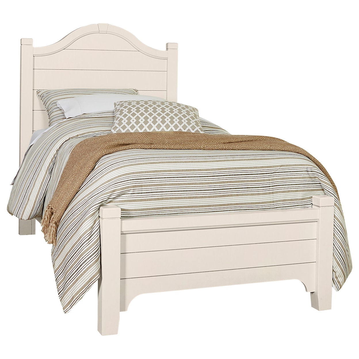 Vaughan-Bassett Bungalow Twin Arch Bed with Low Profile Footboard