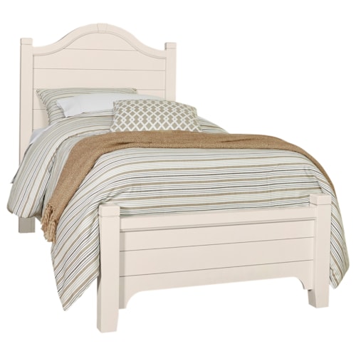 Transitional Twin Bed with Arched Headboard