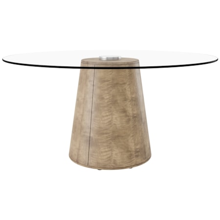 60" Rd. Glass-Top Pedestal Dining Table